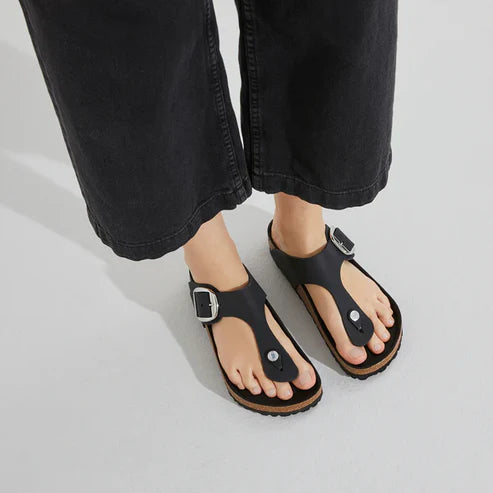 BIRKENSTOCK GIZEH BIG BUCKLE OILED LEATHER 111 pelle+nero 1023334
