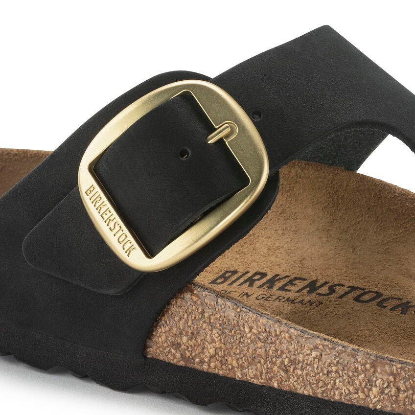 BIRKENSTOCK GIZEH BIG BUCKLE NUBUCK LEATHER 1024019 BLACK