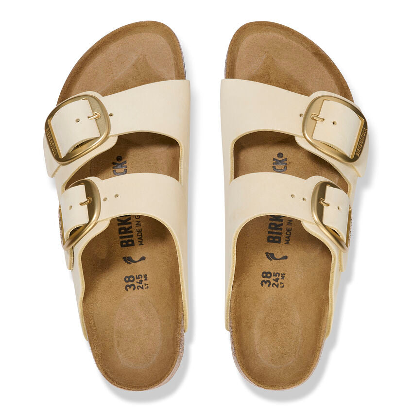 BIRKENSTOCK ARIZONA BIG BUCKLE NUBUCK LEATHER 1026585 ECRU