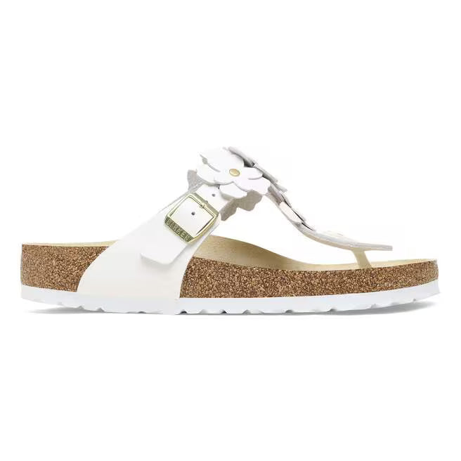 BIRKENSTOCK GIZEH FLOWERS NATURAL LEATHER 112 pelle+bianco 1026686