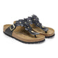 BIRKENSTOCK GIZEH FLOWERS NATURAL LEATHER 111 pelle+nero 1026693