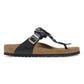 BIRKENSTOCK GIZEH FLOWERS NATURAL LEATHER 111 pelle+nero 1026693