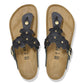 BIRKENSTOCK GIZEH FLOWERS NATURAL LEATHER 111 pelle+nero 1026693