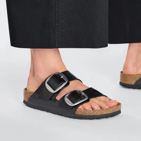 BIRKENSTOCK ARIZONA BIG BUCKLE BIRKO FLOR - BIRKIBUC 111 pelle+nero 1027413