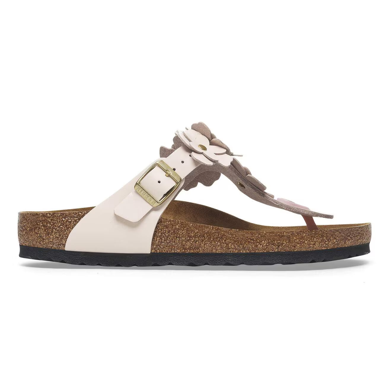 BIRKENSTOCK GIZEH FLOWERS NATURAL LEATHER 118 pelle+rosa 1029287