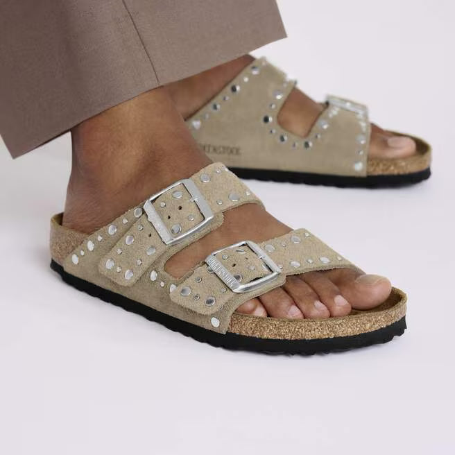 BIRKENSTOCK ARIZONA RIVET SUEDE LEATHER 333 scam+beige 1029390