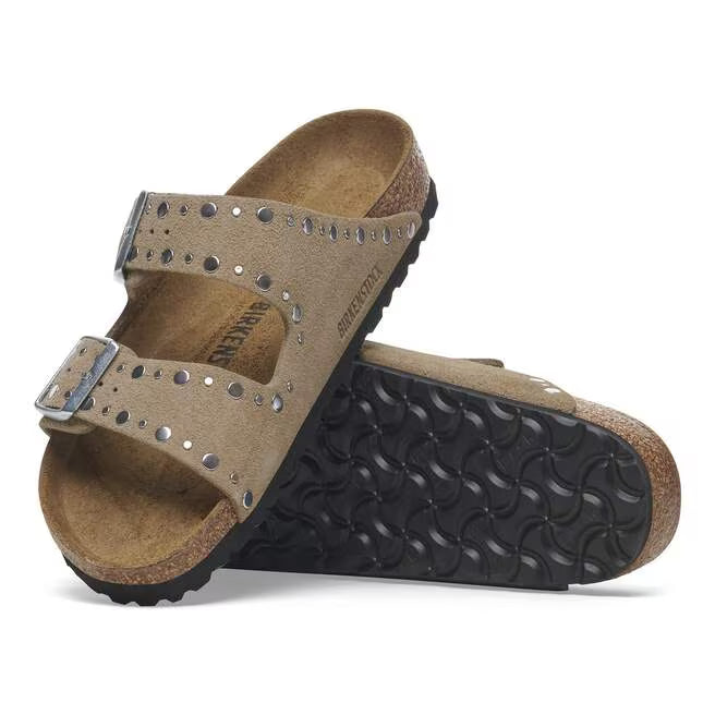 BIRKENSTOCK ARIZONA RIVET SUEDE LEATHER 333 scam+beige 1029390