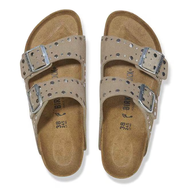 BIRKENSTOCK ARIZONA RIVET SUEDE LEATHER 333 scam+beige 1029390