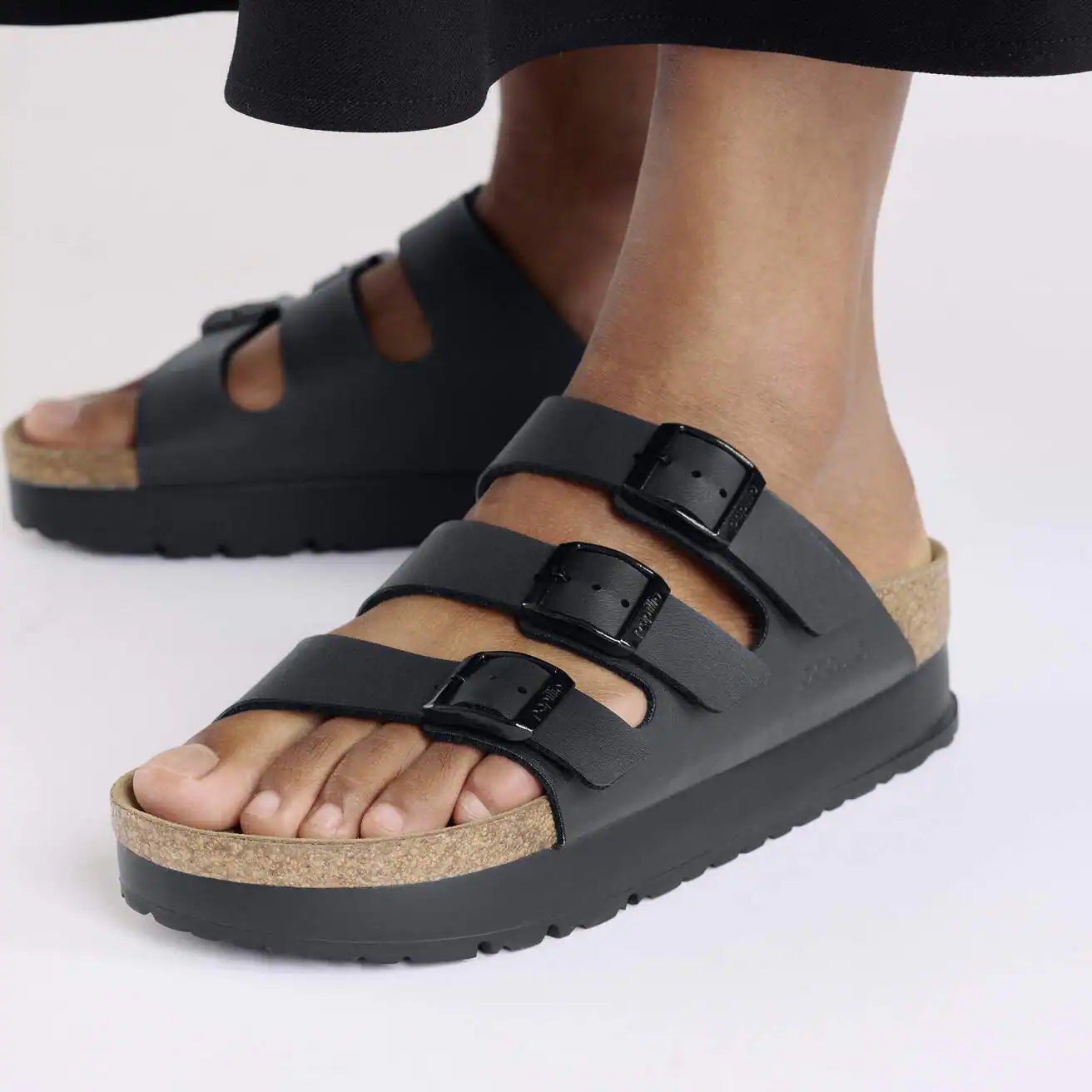 BIRKENSTOCK FLORIDA III PLATFORM BIRKO FLOR - BIRKOBUC 111 pelle+nero 1029737