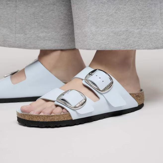 BIRKENSTOCK ARIZONA BIG BUCKLE SHINE NATURAL LEATHER 115 pelle+celes 1030374