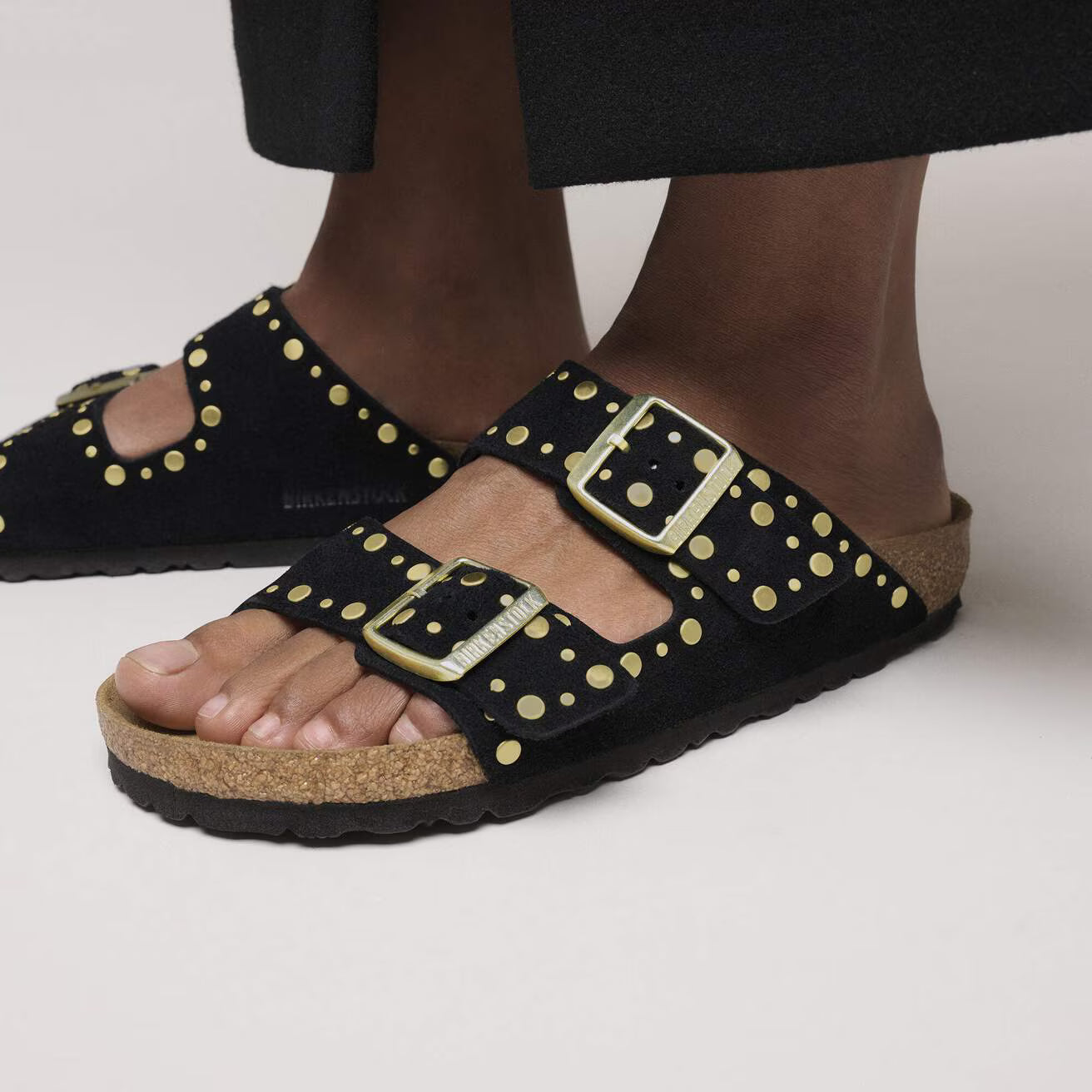 BIRKENSTOCK ARIZONA RIVET SUEDE LEATHER 331 scam+nero 1030348