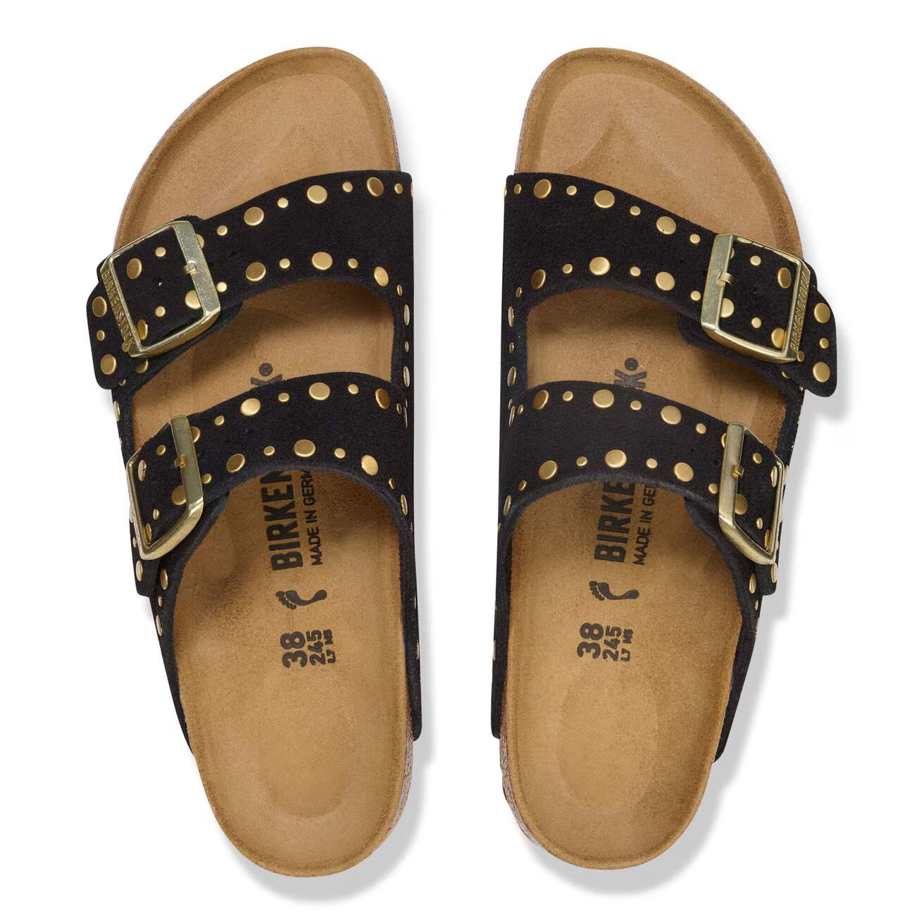 BIRKENSTOCK ARIZONA RIVET SUEDE LEATHER 331 scam+nero 1030348
