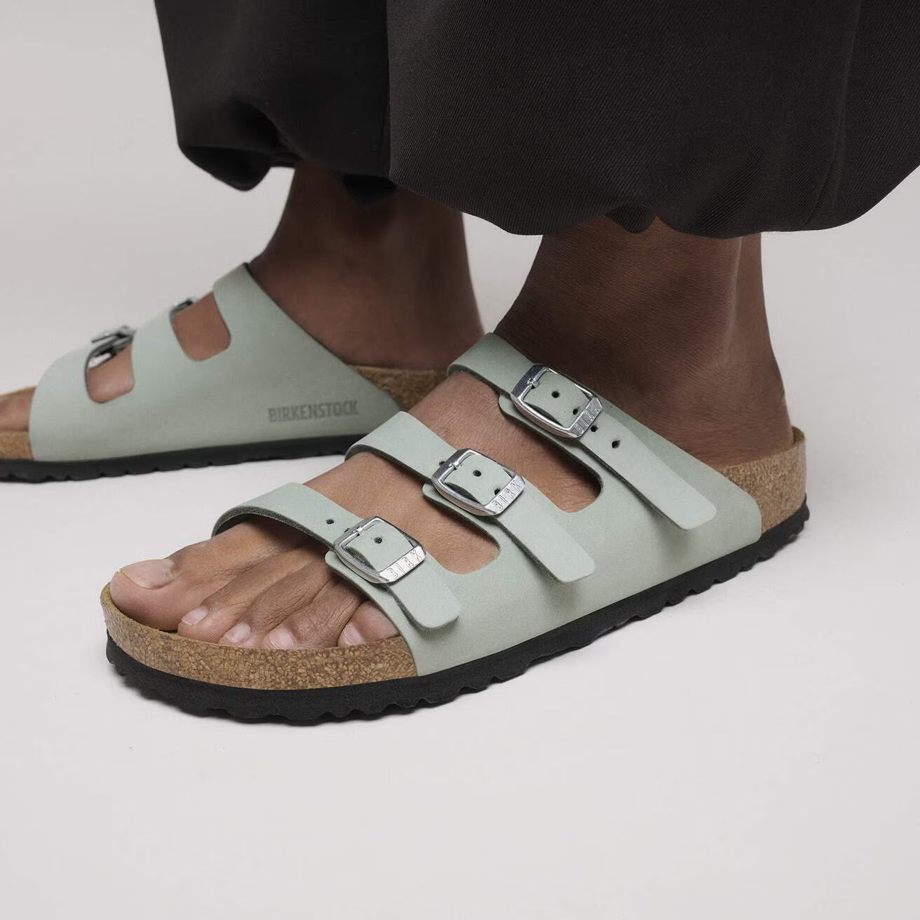 BIRKENSTOCK FLORIDA NUBUCK LEATHER 228 nabuk+verde 1030319