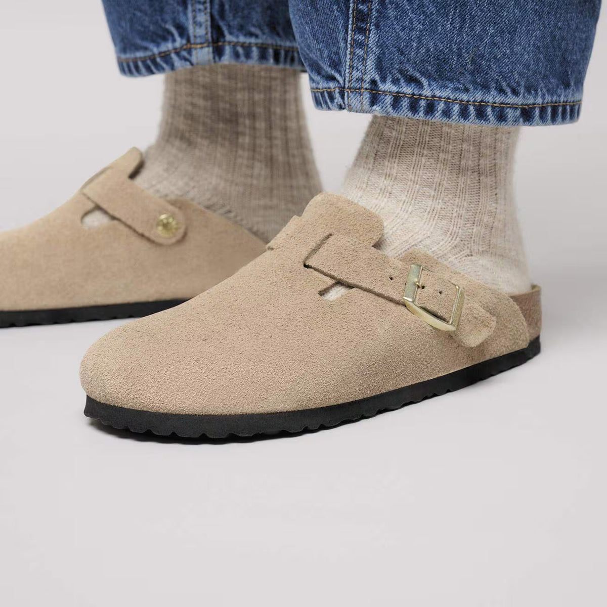 BIRKENSTOCK BOSTON SUEDE 333 scam+beige 1030883