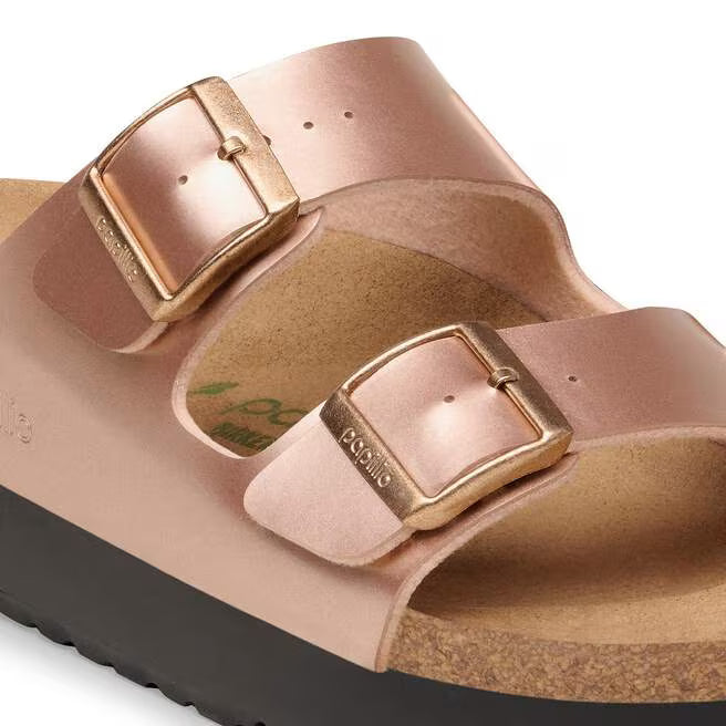 BIRKENSTOCK ARIZONA PLATFORM VEGAN BIRKO FLOR 118 pelle+rame 1031270