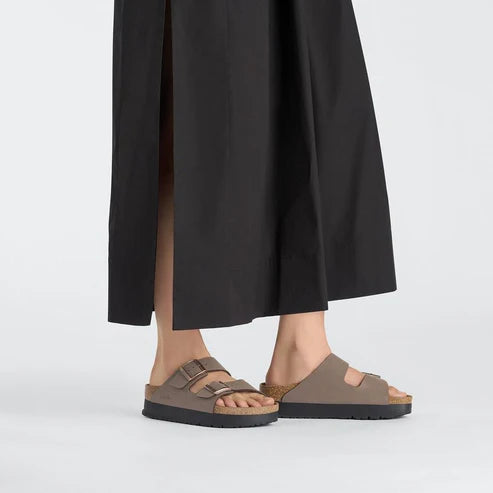 BIRKENSTOCK ARIZONA PLATFORM VEGAN BIRKO FLOR 224 nabuk+moro 1027417