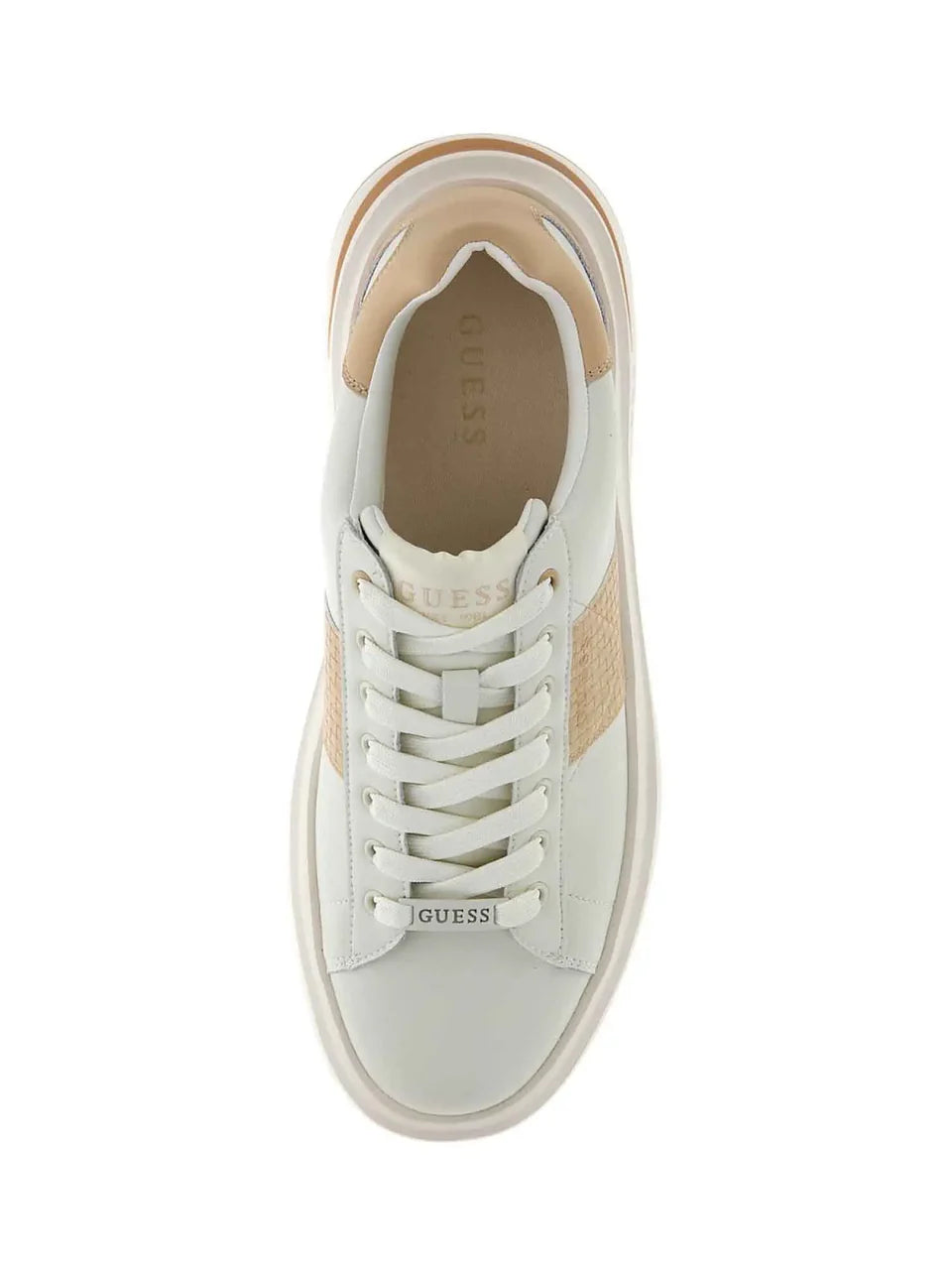 GUESS FMJEBA LEA12 ELBA 112 pelle+bianco-beige