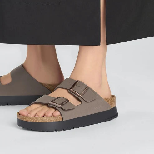 BIRKENSTOCK ARIZONA PLATFORM VEGAN BIRKO FLOR 224 nabuk+moro 1027417