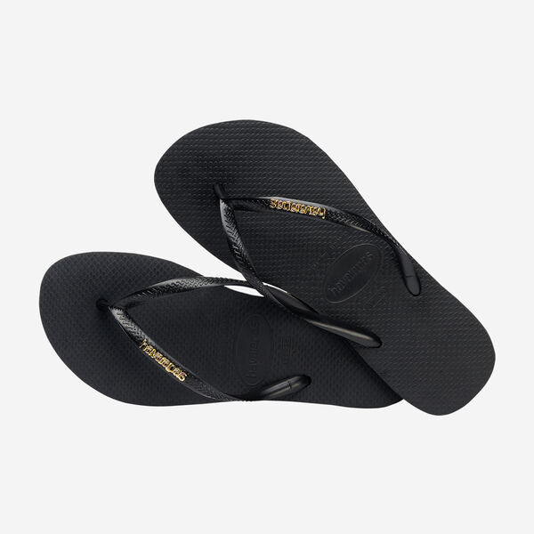 HAVAIANAS 4119875 SLIM LOGO METALLIC 551 sint+nero 1924