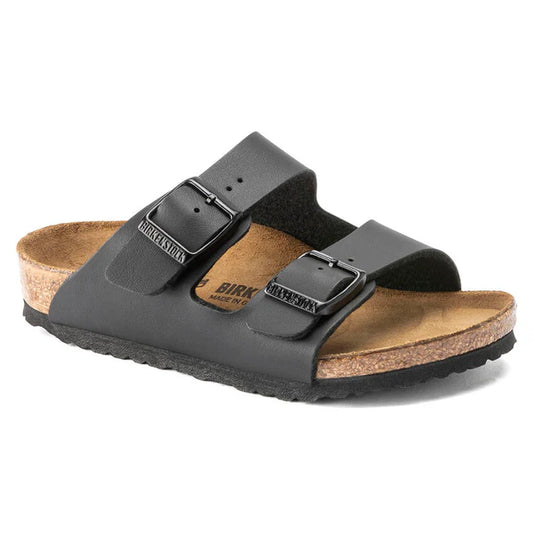 BIRKENSTOCK ARIZONA KIDS BIRKO FLOR - BIRKIBUC 111 pelle+nero 555123