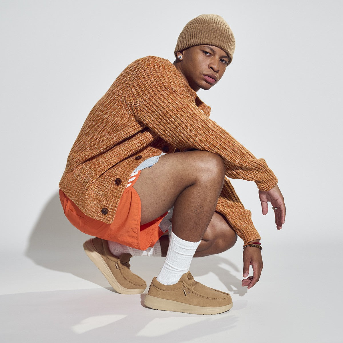 HEY DUDE WALLY COMF SUEDE HD.41975 334 scam+cuoio 2IW