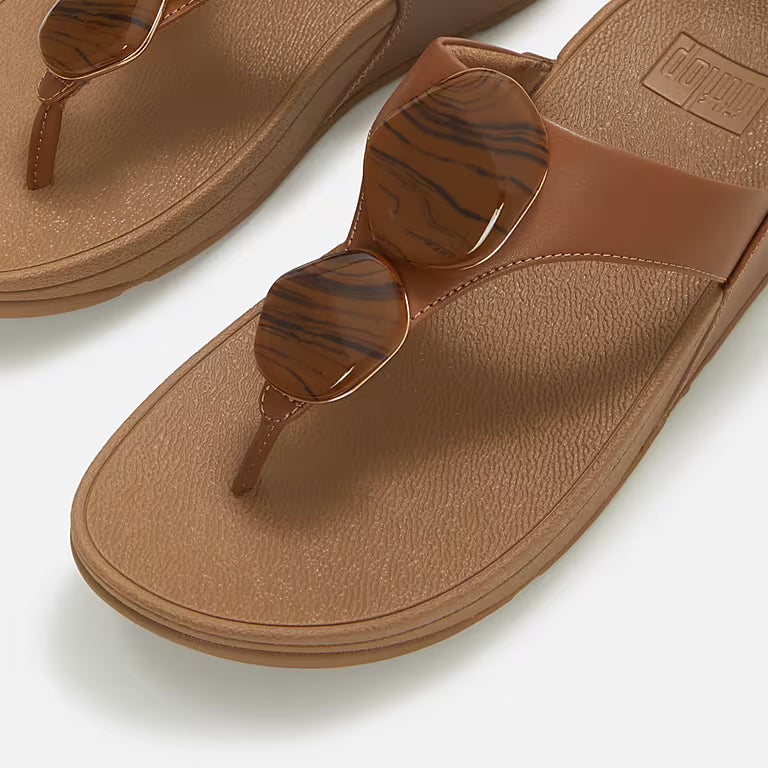 FITFLOP A4T LULU TOE POST - OVERSIZED 3D STONE 114 pelle+cuoio C15