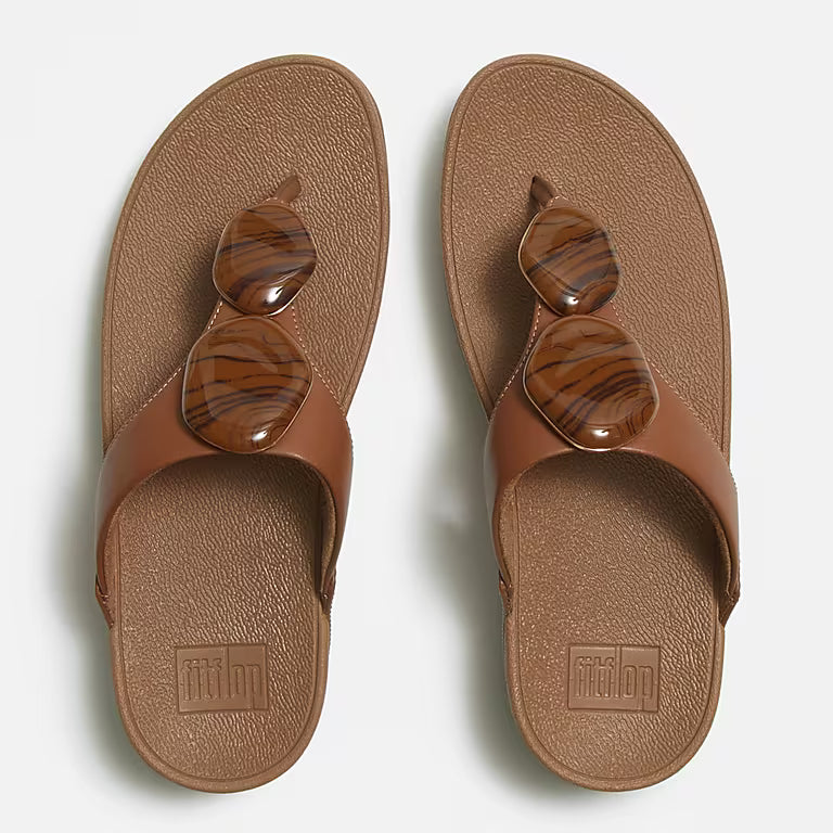 FITFLOP A4T LULU TOE POST - OVERSIZED 3D STONE 114 pelle+cuoio C15