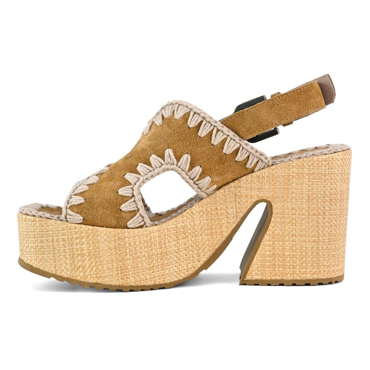 MOU 721002A RAFFIA PLATFORM WITH BACK STRA 334 scam+cuoio COG