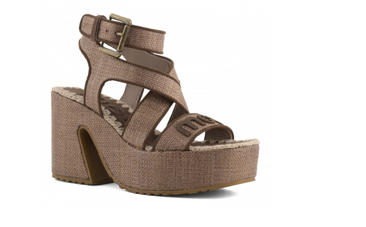 MOU 721000K RAFFIA PLATFORM LACE-UP 774 tela+moro RDP