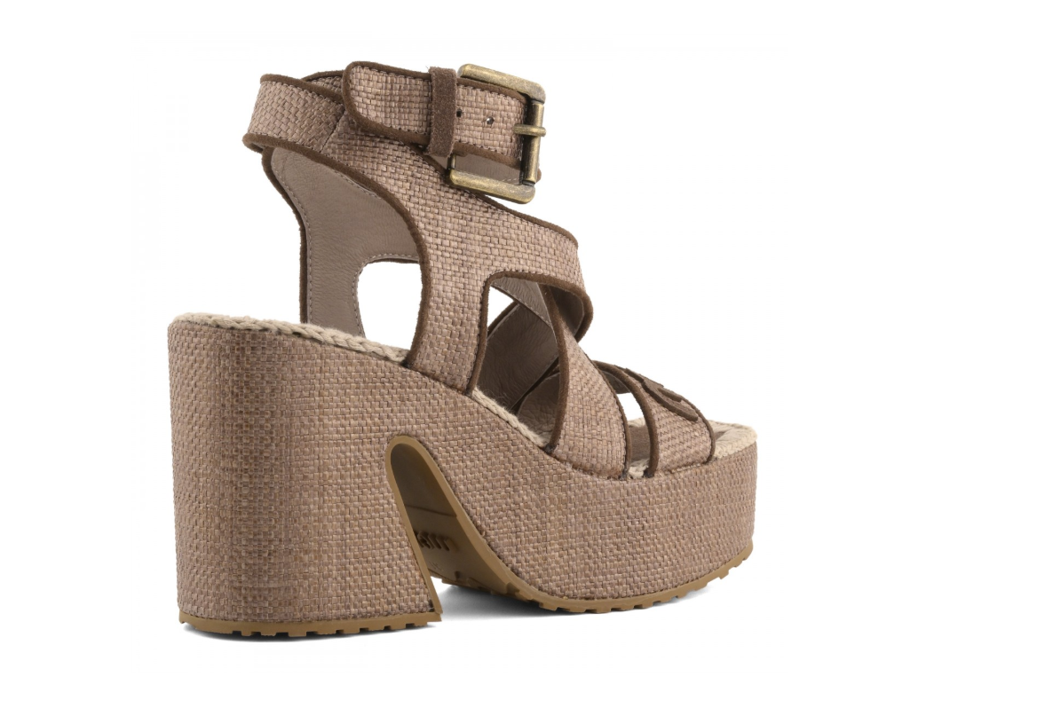 MOU 721000K RAFFIA PLATFORM LACE-UP 774 tela+moro RDP