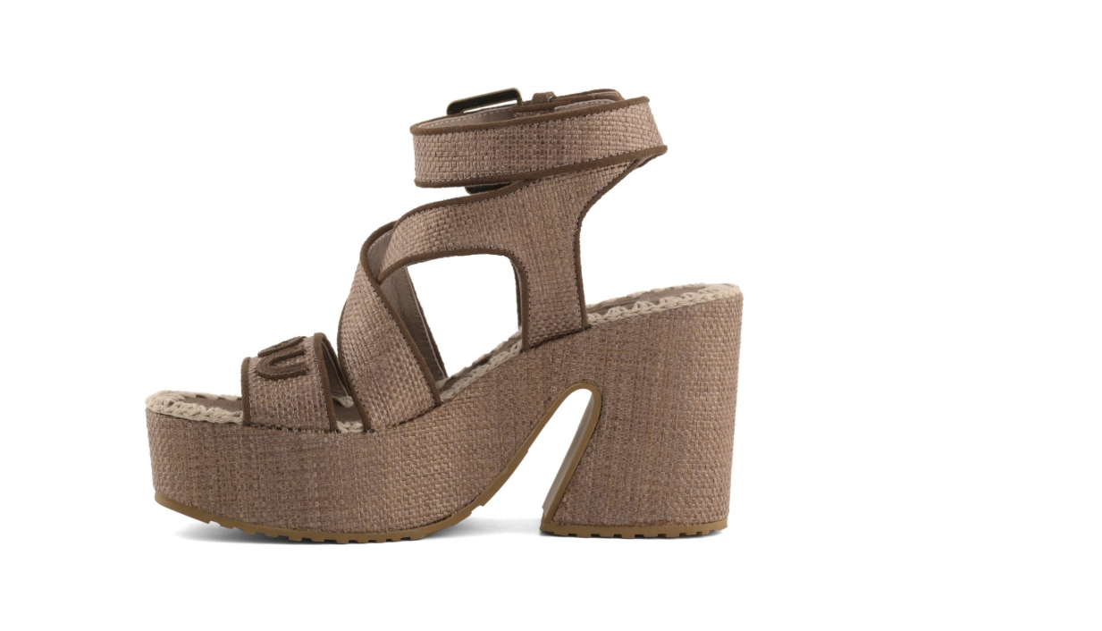 MOU 721000K RAFFIA PLATFORM LACE-UP 774 tela+moro RDP