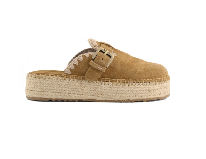 MOU 641000K JUTE CLOG PLAIN SUEDE 334 scam+cuoio COG