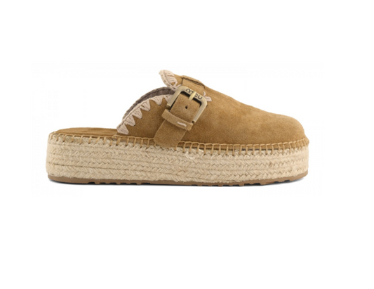 MOU 641000K JUTE CLOG PLAIN SUEDE 334 scam+cuoio COG