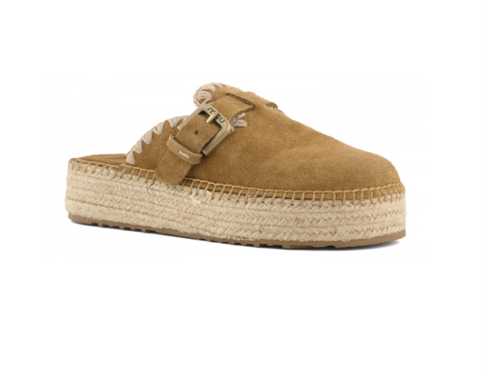 MOU 641000K JUTE CLOG PLAIN SUEDE 334 scam+cuoio COG
