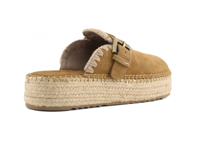 MOU 641000K JUTE CLOG PLAIN SUEDE 334 scam+cuoio COG