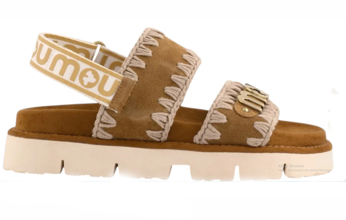 MOU 461001A BIO SANDAL SUEDE MET LOGO 334 scam+cuoio COG