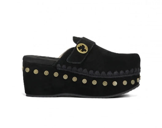 MOU 611004A CLOG LEATHER OVERSTITCHING 331 scam+nero BKBK