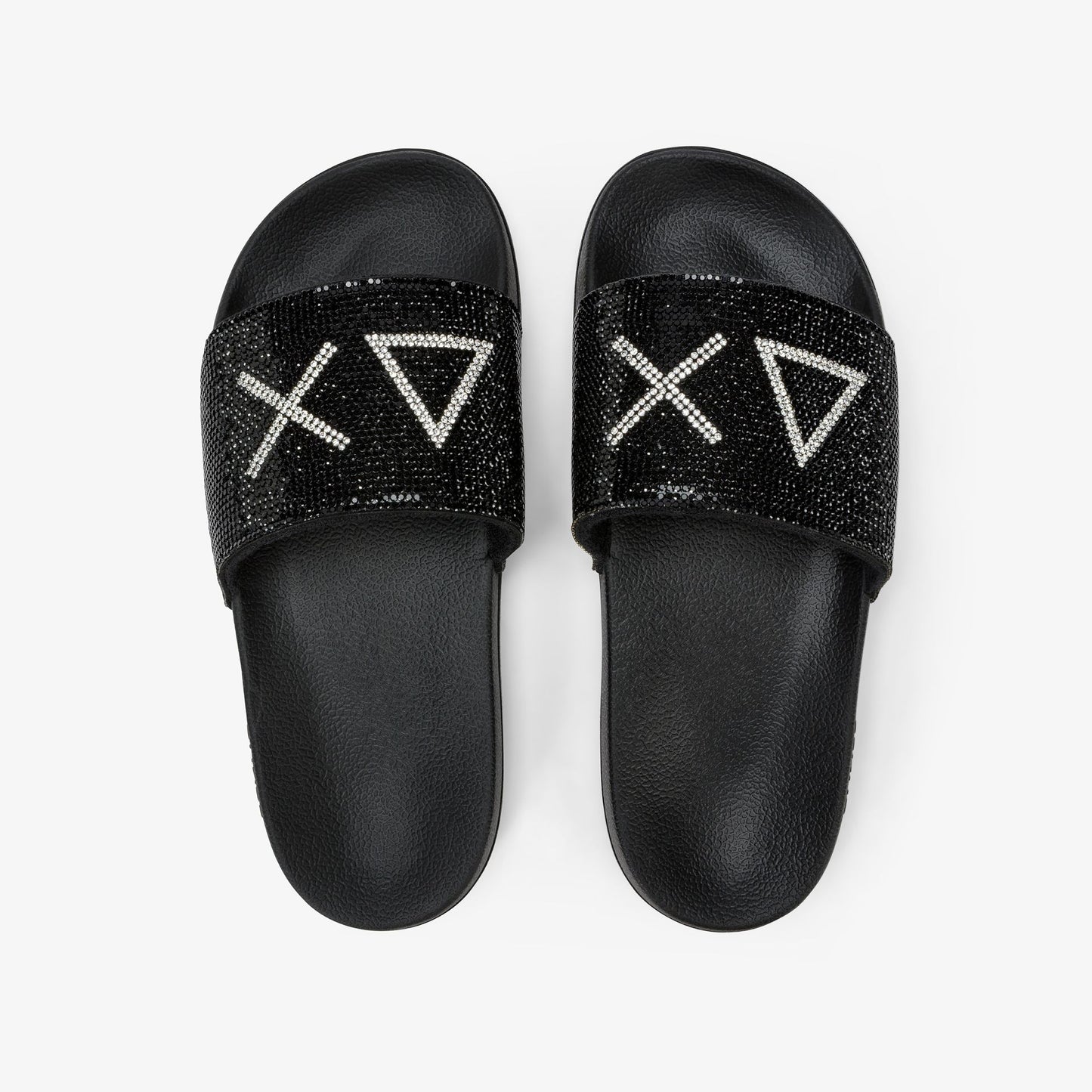 SUN68 X36211 SLIPPERS STRASS LOGO 551 sint+nero 11