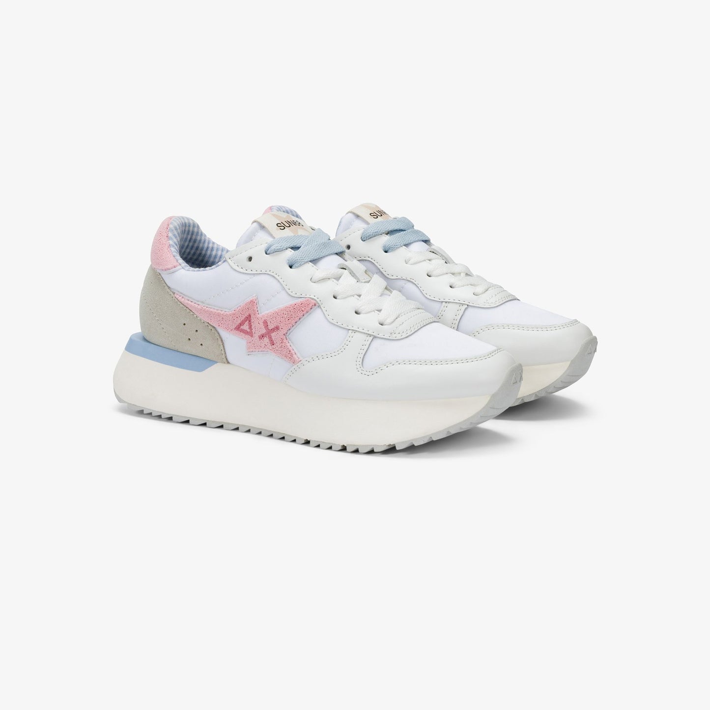 SUN68 Z36222 BIG STARGIRL SPONGEE LOGO 332 scam-tela+bianco-rosa 0104