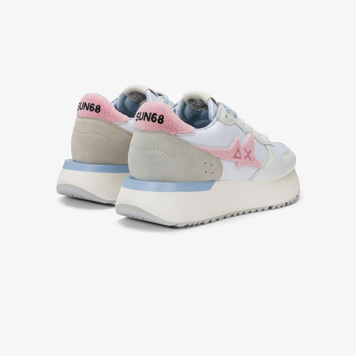 SUN68 Z36222 BIG STARGIRL SPONGEE LOGO 332 scam-tela+bianco-rosa 0104