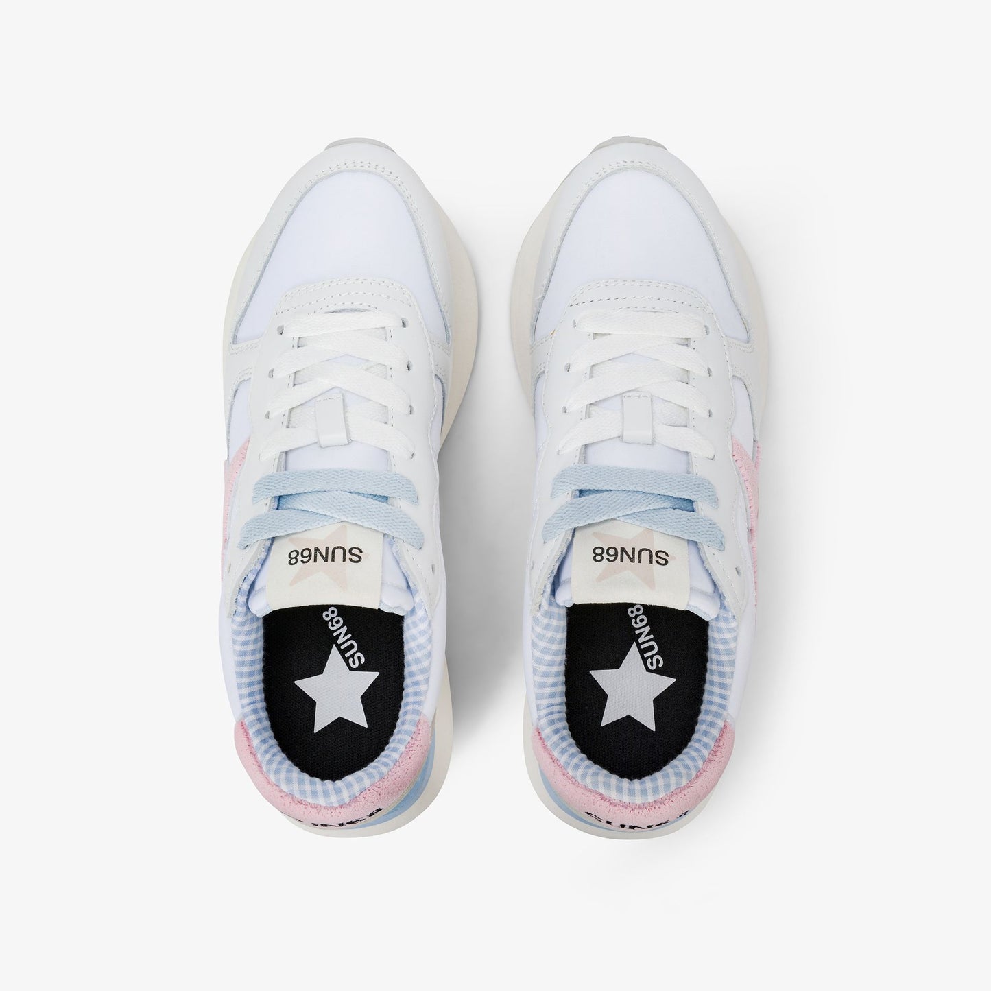 SUN68 Z36222 BIG STARGIRL SPONGEE LOGO 332 scam-tela+bianco-rosa 0104