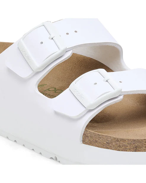 BIRKENSTOCK ARIZONA PLATFORM VEGAN BIRKO FLOR 112 pelle+bianco 1027416