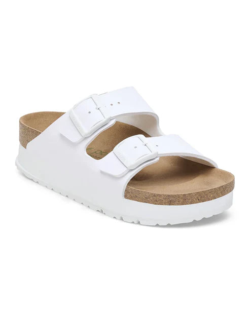BIRKENSTOCK ARIZONA PLATFORM VEGAN BIRKO FLOR 112 pelle+bianco 1027416