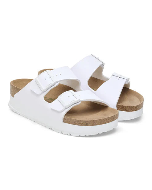 BIRKENSTOCK ARIZONA PLATFORM VEGAN BIRKO FLOR 112 pelle+bianco 1027416