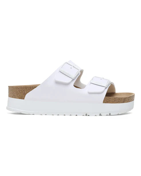 BIRKENSTOCK ARIZONA PLATFORM VEGAN BIRKO FLOR 112 pelle+bianco 1027416