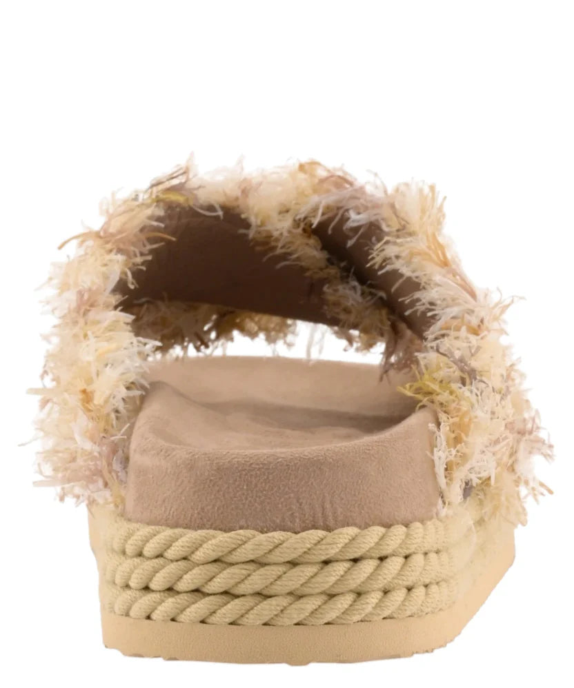 MOU 451011K CRISS-CROSS ROPE SANDAL RAFFIA 773 tela+beige