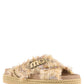 MOU 451011K CRISS-CROSS ROPE SANDAL RAFFIA 773 tela+beige